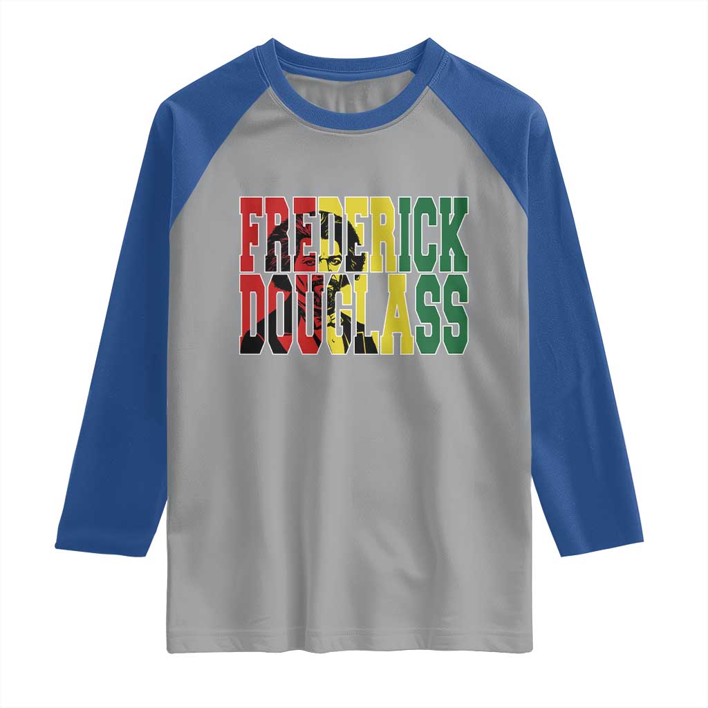 Frederick Douglass Raglan Shirt Pan African Flag Black History Month TS14 Sport Gray Royal Print Your Wear