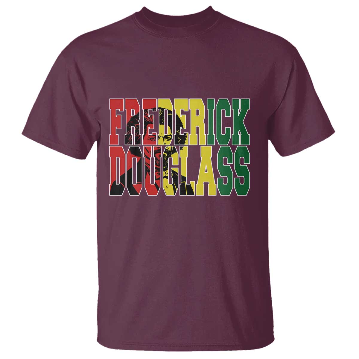 Frederick Douglass T Shirt Pan African Flag Black History Month TS14 Maroon Print Your Wear