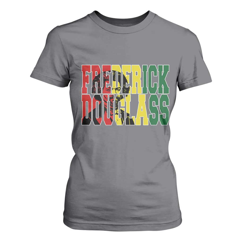 Frederick Douglass T Shirt For Women Pan African Flag Black History Month TS14 Charcoal Print Your Wear