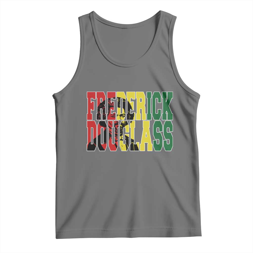 Frederick Douglass Tank Top Pan African Flag Black History Month TS14 Black Heather Print Your Wear