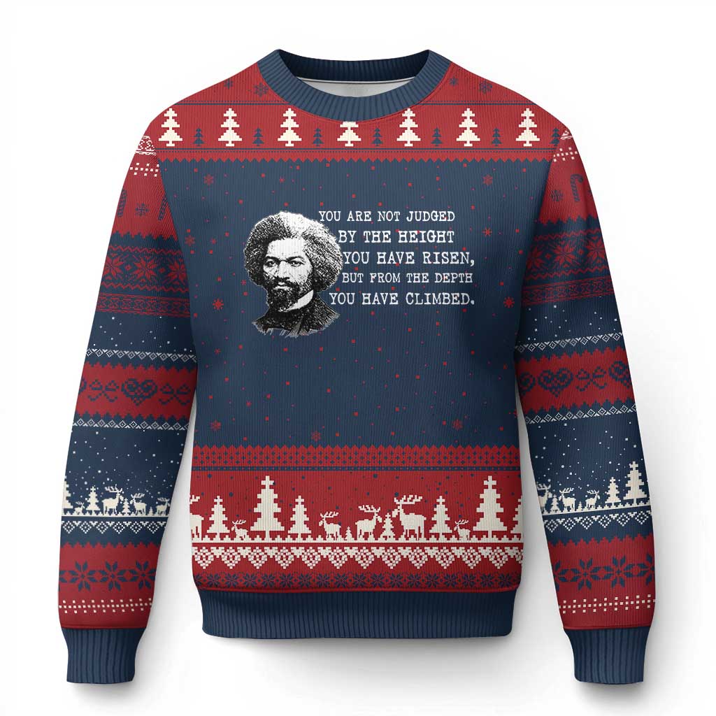 Frederick Douglass Quote Ugly Christmas Sweater Black History Month TS14 Navy Red Print Your Wear