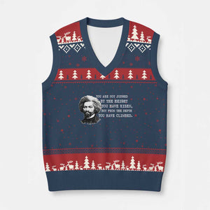 Frederick Douglass Quote V-Neck Knit Sweater Vest Black History Month TS14 Navy Red Print Your Wear