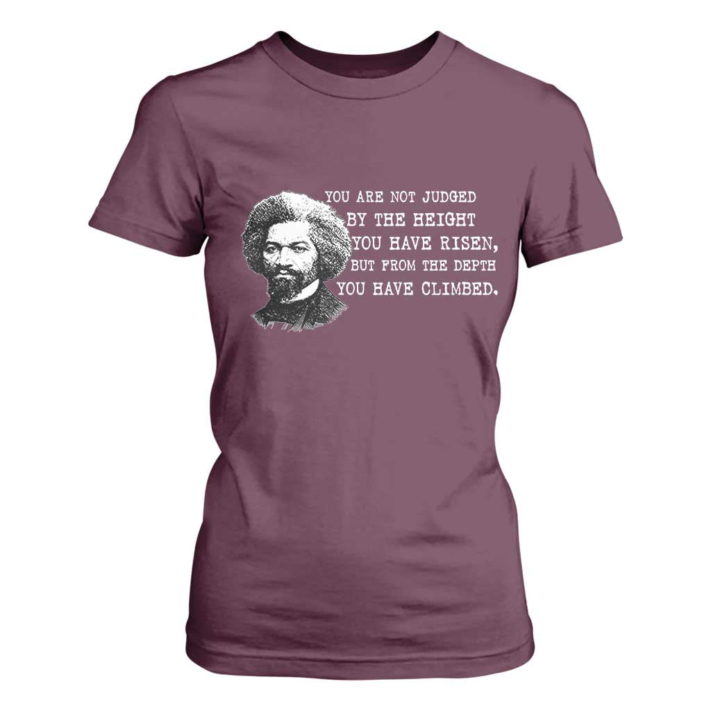Frederick Douglass Quote T Shirt For Women Black History Month TS14 Maroon Print Your Wear