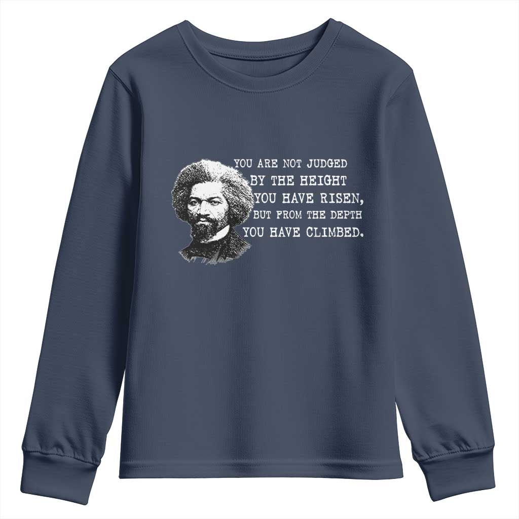 Frederick Douglass Quote Youth Sweatshirt Black History Month TS14 Navy Print Your Wear