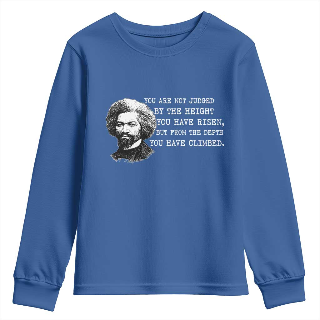 Frederick Douglass Quote Youth Sweatshirt Black History Month TS14 Royal Blue Print Your Wear