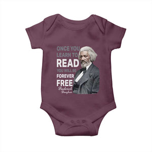 Frederick Douglass Freedom Quote Baby Onesie Once You Learn to Read TS14 Maroon Print Your Wear