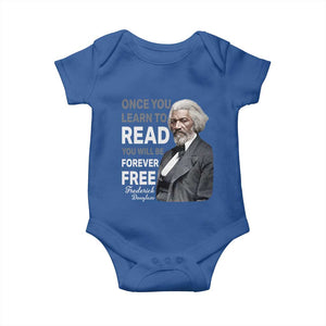 Frederick Douglass Freedom Quote Baby Onesie Once You Learn to Read TS14 Royal Blue Print Your Wear