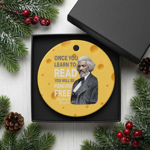 Frederick Douglass Freedom Quote Ceramic Ornament Once You Learn to Read TS14 1pc Yellow Cheese Print Your Wear