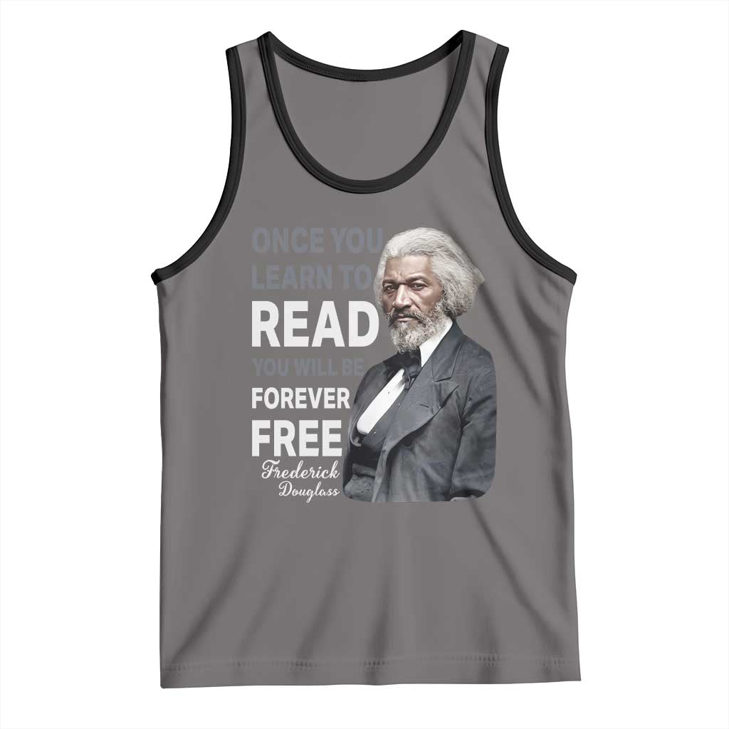 Frederick Douglass Freedom Quote Tank Top Once You Learn to Read TS14 Deep Heather Black Print Your Wear