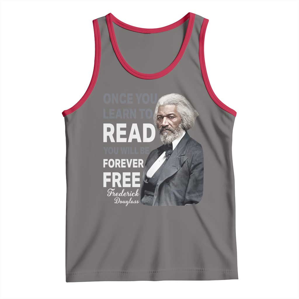 Frederick Douglass Freedom Quote Tank Top Once You Learn to Read TS14 Deep Heather Red Print Your Wear