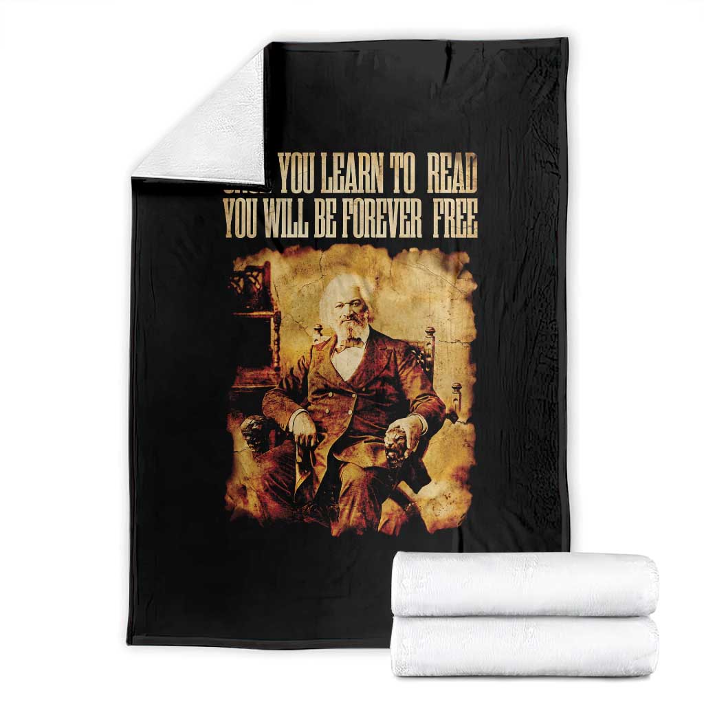 Frederick Douglass Quote Throw Blanket Once You Learn to Read - Print Your Wear