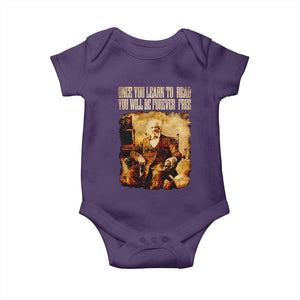 Frederick Douglass Quote Baby Onesie Once You Learn to Read TS14 Purple Print Your Wear
