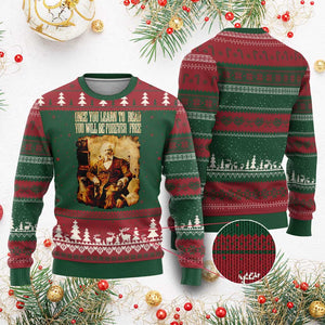 Frederick Douglass Quote Ugly Christmas Sweater Once You Learn to Read TS14 Red Green Print Your Wear