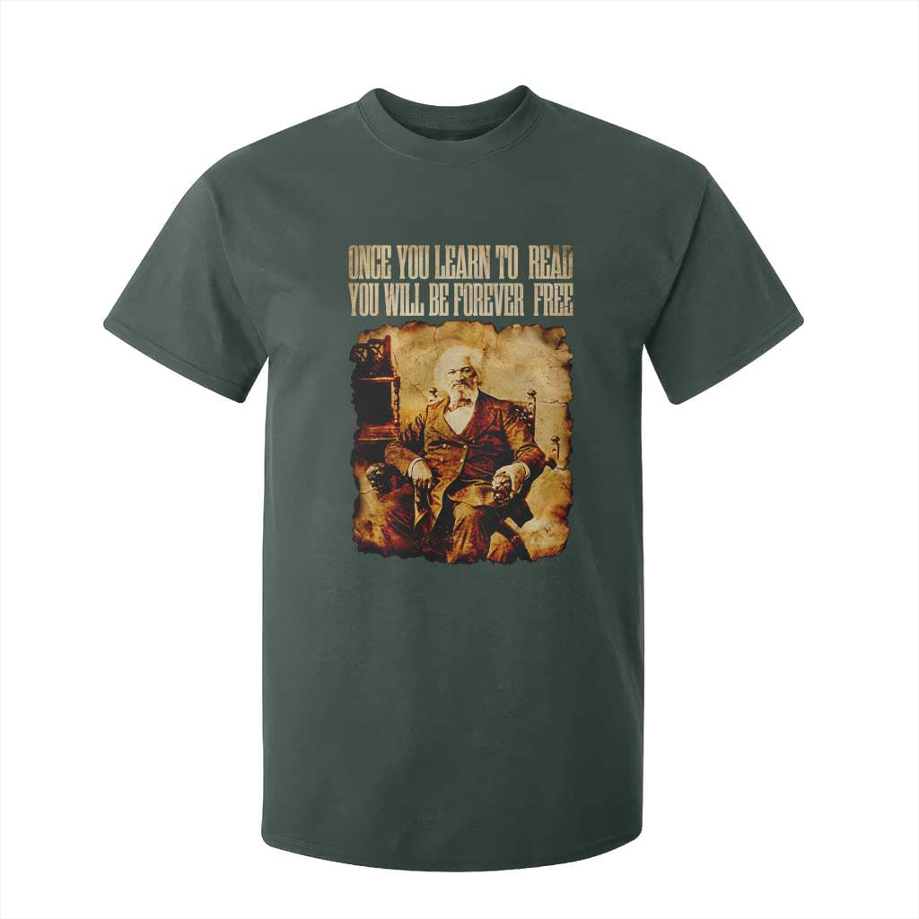 Frederick Douglass Quote T Shirt For Kid Once You Learn to Read TS14 Dark Forest Green Print Your Wear
