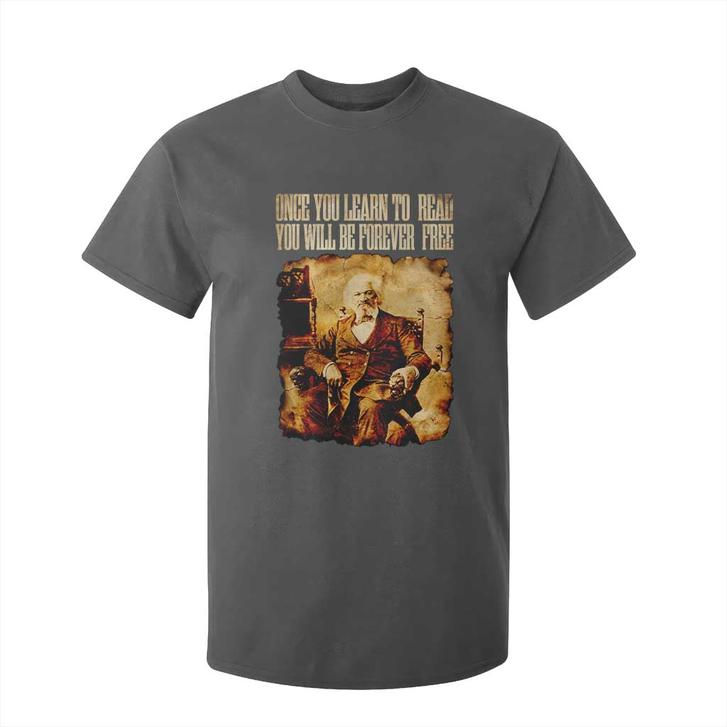 Frederick Douglass Quote T Shirt For Kid Once You Learn to Read TS14 Dark Heather Print Your Wear