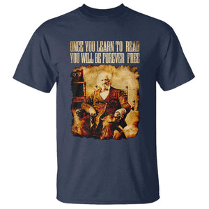 Frederick Douglass Quote T Shirt Once You Learn to Read TS14 Navy Print Your Wear