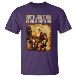Frederick Douglass Quote T Shirt Once You Learn to Read TS14 Purple Print Your Wear