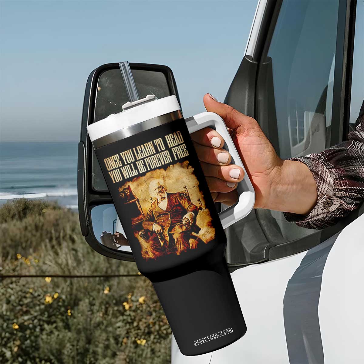 Frederick Douglass Quote Tumbler With Handle Once You Learn to Read TS14 Print Your Wear