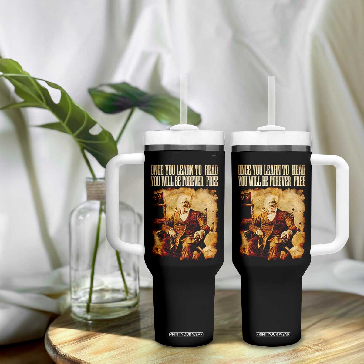 Frederick Douglass Quote Tumbler With Handle Once You Learn to Read TS14 Print Your Wear