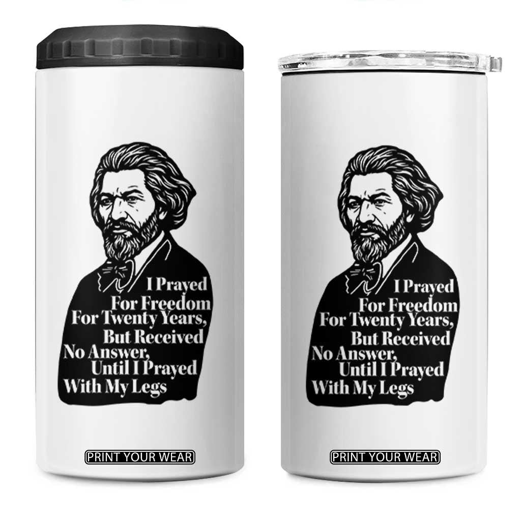 Frederick Douglass Inspirational Quote 4 in 1 Can Cooler Tumbler Black History Month TS14 One Size: 16 oz White Print Your Wear