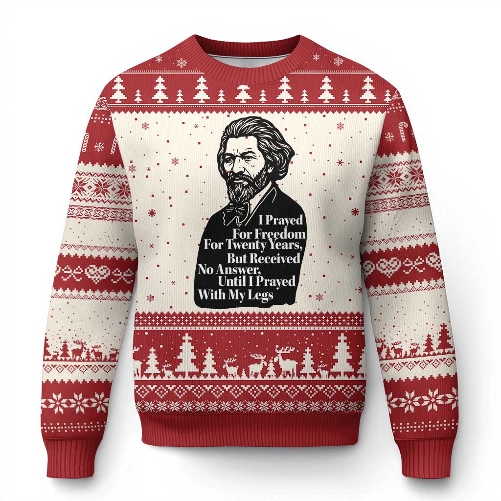 Frederick Douglass Inspirational Quote Ugly Christmas Sweater Black History Month - Print Your Wear