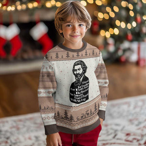 Frederick Douglass Inspirational Quote Ugly Christmas Sweater Black History Month TS14 Mocha Mousse Print Your Wear