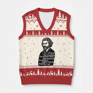 Frederick Douglass Inspirational Quote V-Neck Knit Sweater Vest Black History Month TS14 Beige Red Print Your Wear