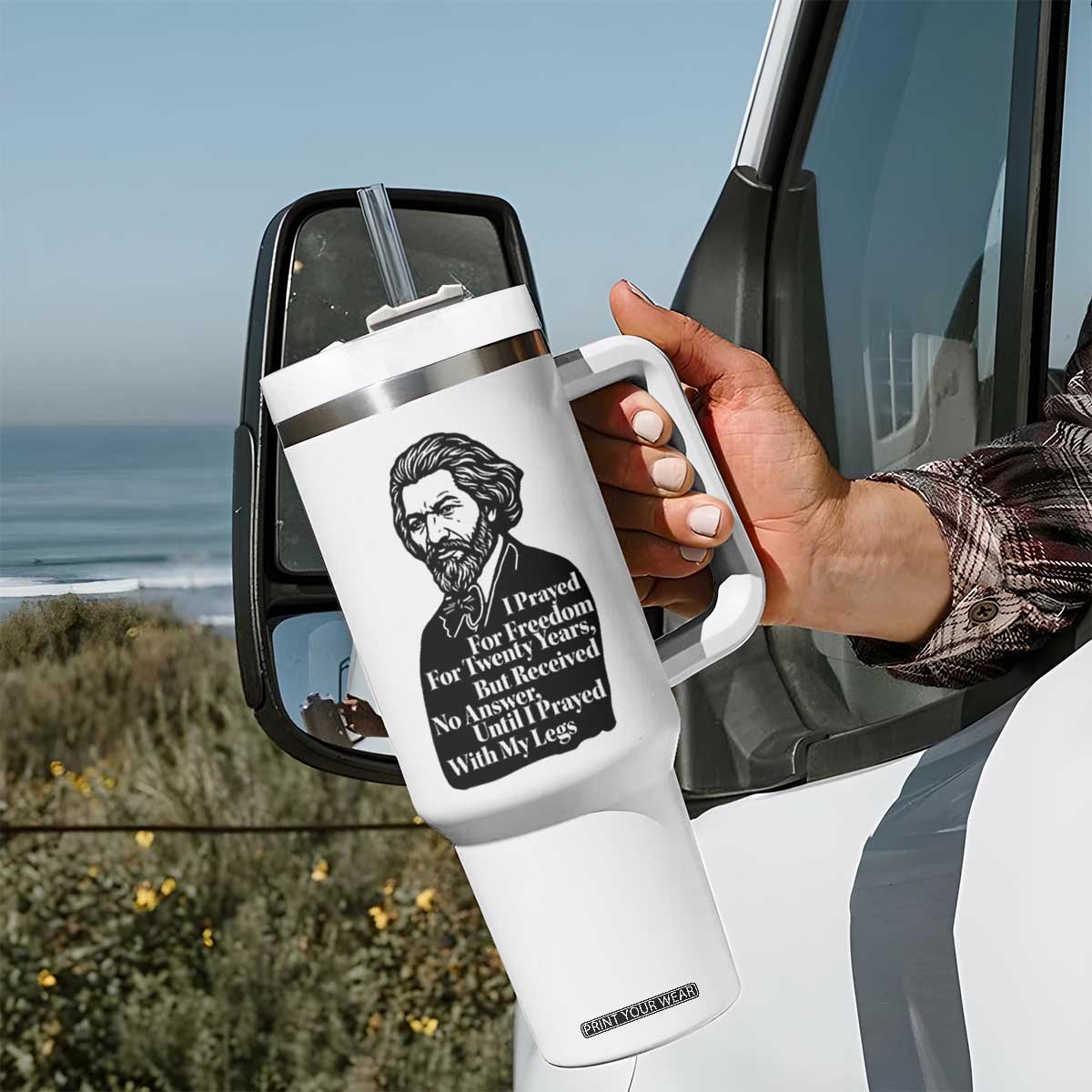 Frederick Douglass Inspirational Quote Tumbler With Handle Black History Month TS14 Print Your Wear