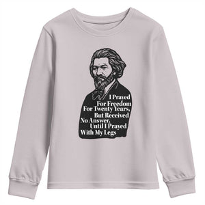 Frederick Douglass Inspirational Quote Youth Sweatshirt Black History Month TS14 Ice Gray Print Your Wear