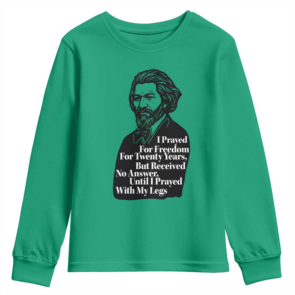 Frederick Douglass Inspirational Quote Youth Sweatshirt Black History Month TS14 Irish Green Print Your Wear