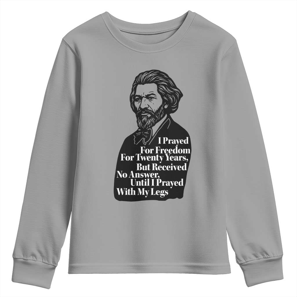 Frederick Douglass Inspirational Quote Youth Sweatshirt Black History Month TS14 Sport Gray Print Your Wear