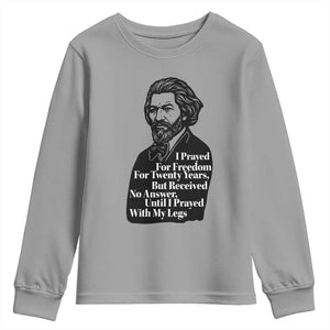 Frederick Douglass Inspirational Quote Youth Sweatshirt Black History Month TS14 Sport Gray Print Your Wear