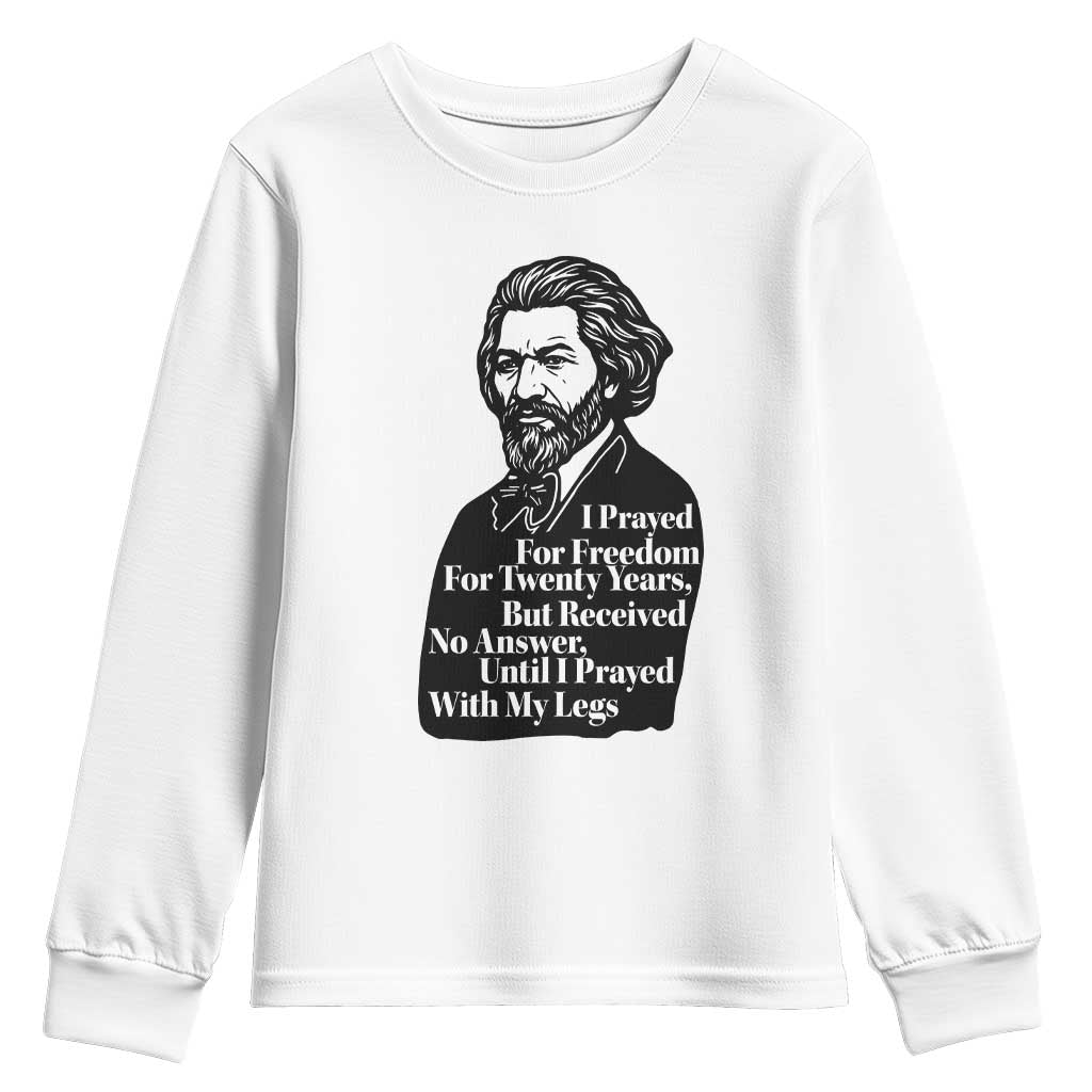 Frederick Douglass Inspirational Quote Youth Sweatshirt Black History Month TS14 White Print Your Wear