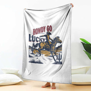 Howdy Go Lucky Throw Blanket Funny Cowboy St Patrick's Day TS14 Print Your Wear