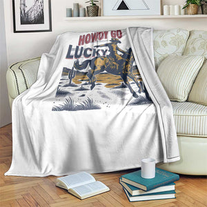 Howdy Go Lucky Throw Blanket Funny Cowboy St Patrick's Day TS14 Print Your Wear