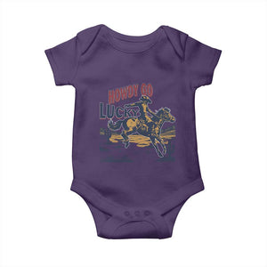 Howdy Go Lucky Baby Onesie Funny Cowboy St Patrick's Day TS14 Purple Print Your Wear
