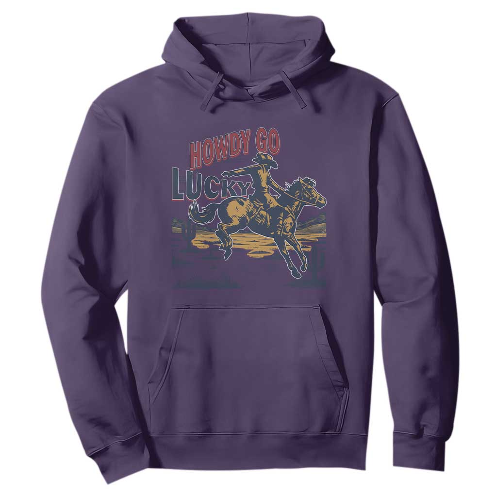 Howdy Go Lucky Hoodie Funny Cowboy St Patrick's Day TS14 Purple Print Your Wear