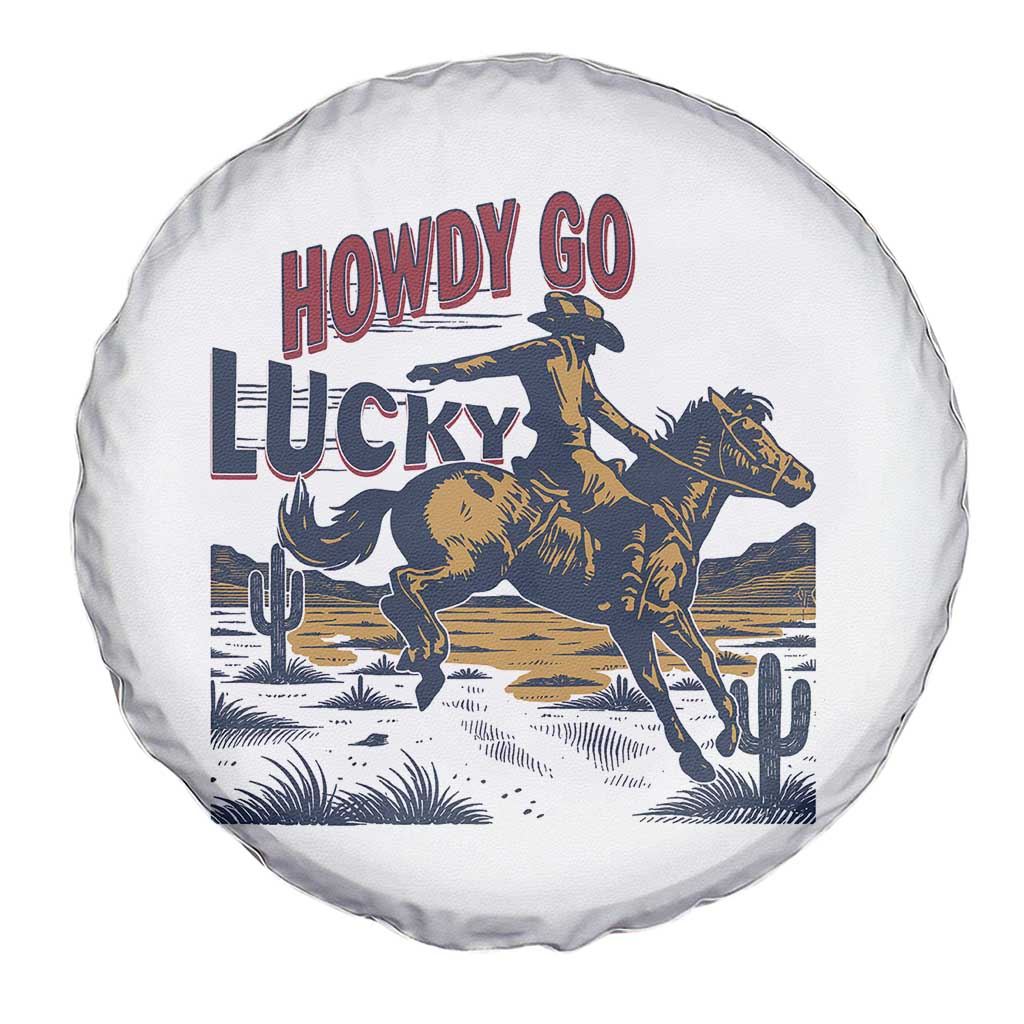 Howdy Go Lucky Spare Tire Cover Funny Cowboy St Patrick's Day TS14 Print Your Wear