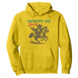 Howdy Go Lucky Hoodie Cowboy Raccoon St Patrick's Day TS14 Daisy Print Your Wear