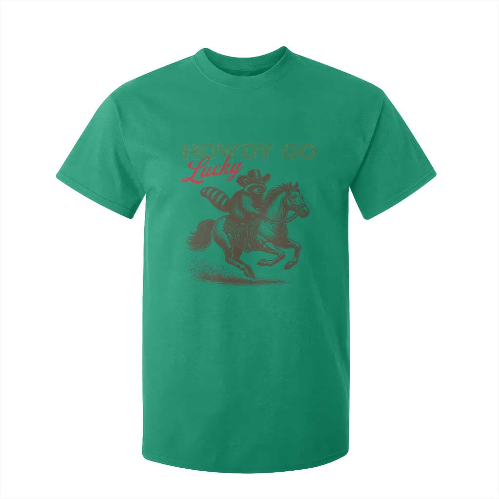 Howdy Go Lucky T Shirt For Kid Cowboy Raccoon St Patrick's Day TS14 Irish Green Print Your Wear