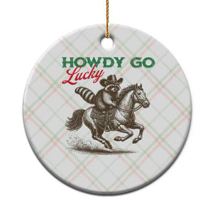 Howdy Go Lucky Ceramic Ornament Cowboy Raccoon St Patrick's Day TS14 1pc Christmas Plaid Print Your Wear
