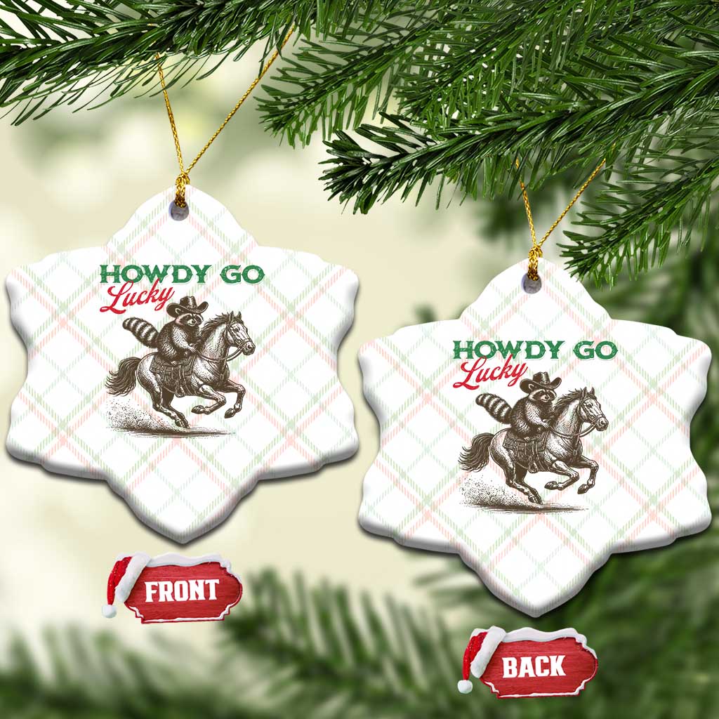 Howdy Go Lucky Ceramic Ornament Cowboy Raccoon St Patrick's Day TS14 Print Your Wear