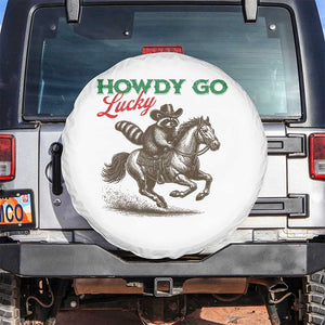 Howdy Go Lucky Spare Tire Cover Cowboy Raccoon St Patrick's Day TS14 No hole White Print Your Wear