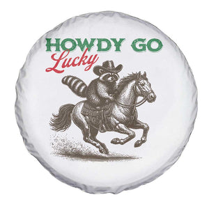 Howdy Go Lucky Spare Tire Cover Cowboy Raccoon St Patrick's Day TS14 Print Your Wear