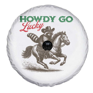 Howdy Go Lucky Spare Tire Cover Cowboy Raccoon St Patrick's Day TS14 Print Your Wear
