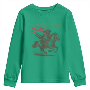 Howdy Go Lucky Youth Sweatshirt Cowboy Raccoon St Patrick's Day TS14 Irish Green Print Your Wear