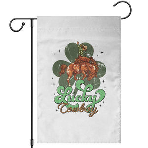 Lucky Cowboy Western Garden Flag Funny St Patrick's Day TS14 White Print Your Wear