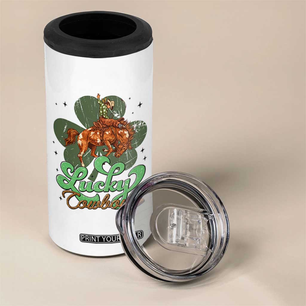 Lucky Cowboy Western 4 in 1 Can Cooler Tumbler Funny St Patrick's Day TS14 Print Your Wear