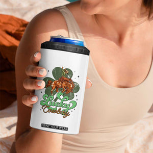 Lucky Cowboy Western 4 in 1 Can Cooler Tumbler Funny St Patrick's Day TS14 Print Your Wear