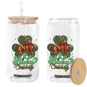 Lucky Cowboy Western Glass Can Funny St Patrick's Day TS14 Print Your Wear